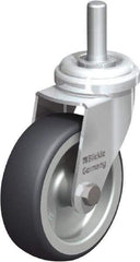 Blickle - 3" Diam x 63/64" Wide x 3-27/32" OAH Stem Mount Swivel Caster - Rubber Elastomer (TPE), 165 Lb Capacity, Plain Bore Bearing, 3/8 x 1-13/16" Threaded Stem - Eagle Tool & Supply