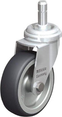 Blickle - 3" Diam x 63/64" Wide x 3-55/64" OAH Stem Mount Swivel Caster - Rubber Elastomer (TPE), 165 Lb Capacity, Plain Bore Bearing, Friction Stem - Eagle Tool & Supply