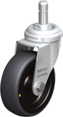 Blickle - 3" Diam x 63/64" Wide x 3-27/32" OAH Stem Mount Swivel Caster - Rubber Elastomer (TPE), 110 Lb Capacity, Plain Bore Bearing, Friction Stem - Eagle Tool & Supply
