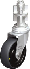 Blickle - 3" Diam x 63/64" Wide x 4" OAH Metal Expander Mount Swivel Caster - Rubber Elastomer (TPE), 110 Lb Capacity, Plain Bore Bearing, Metal Expander Stem - Eagle Tool & Supply