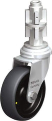 Blickle - 3" Diam x 63/64" Wide x 4" OAH Metal Expander Mount Swivel Caster - Rubber Elastomer (TPE), 110 Lb Capacity, Plain Bore Bearing, Metal Expander Stem - Eagle Tool & Supply