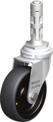 Blickle - 3" Diam x 63/64" Wide x 4" OAH Metal Expander Mount Swivel Caster - Rubber Elastomer (TPE), 110 Lb Capacity, Plain Bore Bearing, Metal Expander Stem - Eagle Tool & Supply