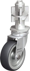 Blickle - 3" Diam x 63/64" Wide x 4" OAH Metal Expander Mount Swivel Caster - Rubber Elastomer (TPE), 165 Lb Capacity, Plain Bore Bearing, Metal Expander Stem - Eagle Tool & Supply