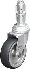 Blickle - 3" Diam x 63/64" Wide x 4" OAH Metal Expander Mount Swivel Caster - Rubber Elastomer (TPE), 165 Lb Capacity, Plain Bore Bearing, Metal Expander Stem - Eagle Tool & Supply