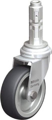 Blickle - 3" Diam x 63/64" Wide x 4" OAH Metal Expander Mount Swivel Caster - Rubber Elastomer (TPE), 165 Lb Capacity, Plain Bore Bearing, Metal Expander Stem - Eagle Tool & Supply