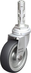 Blickle - 3" Diam x 63/64" Wide x 4" OAH Metal Expander Mount Swivel Caster - Rubber Elastomer (TPE), 165 Lb Capacity, Plain Bore Bearing, Metal Expander Stem - Eagle Tool & Supply