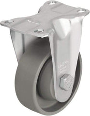 Blickle - 3-1/2" Diam x 1-1/4" Wide x 4-11/16" OAH Top Plate Mount Rigid Caster - Impact-Resistant Nylon, 400 Lb Capacity, Ball Bearing, 3-5/8 x 2-1/2" Plate - Eagle Tool & Supply