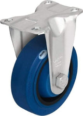 Blickle - 4" Diam x 1-3/8" Wide x 5-1/8" OAH Top Plate Mount Rigid Caster - Solid Rubber, 400 Lb Capacity, Ball Bearing, 3-5/8 x 2-1/2" Plate - Eagle Tool & Supply