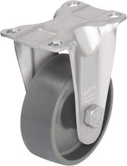 Blickle - 3-1/2" Diam x 1-1/4" Wide x 4-11/16" OAH Top Plate Mount Rigid Caster - Impact-Resistant Nylon, 400 Lb Capacity, Plain Bore Bearing, 3-5/8 x 2-1/2" Plate - Eagle Tool & Supply