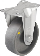 Blickle - 5" Diam x 1-9/16" Wide x 6-1/8" OAH Top Plate Mount Rigid Caster - Impact-Resistant Nylon, 400 Lb Capacity, Plain Bore Bearing, 3-5/8 x 2-1/2" Plate - Eagle Tool & Supply