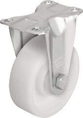 Blickle - 5" Diam x 1-9/16" Wide x 6-1/8" OAH Top Plate Mount Rigid Caster - Impact-Resistant Nylon, 400 Lb Capacity, Ball Bearing, 3-5/8 x 2-1/2" Plate - Eagle Tool & Supply