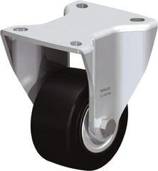 Blickle - 3" Diam x 1-49/64" Wide x 4-23/32" OAH Top Plate Mount Rigid Caster - Solid Rubber, 440 Lb Capacity, Ball Bearing, 3-15/16 x 3-3/8" Plate - Eagle Tool & Supply