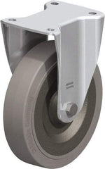 Blickle - 8" Diam x 1-31/32" Wide x 9-41/64" OAH Top Plate Mount Rigid Caster - Solid Rubber, 1,320 Lb Capacity, Ball Bearing, 5-1/2 x 4-3/8" Plate - Eagle Tool & Supply