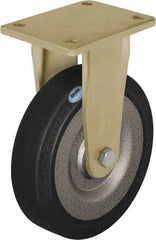 Blickle - 8" Diam x 1-31/32" Wide x 9-41/64" OAH Top Plate Mount Rigid Caster - Solid Rubber, 1,320 Lb Capacity, Ball Bearing, 5-1/2 x 4-3/8" Plate - Eagle Tool & Supply