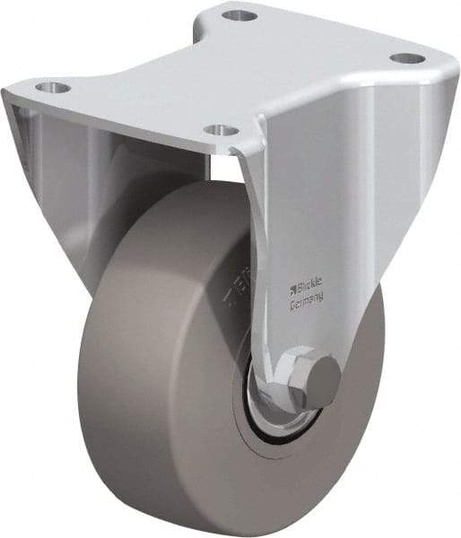 Blickle - 5" Diam x 1-31/32" Wide x 6-11/16" OAH Top Plate Mount Rigid Caster - Solid Rubber, 704 Lb Capacity, Ball Bearing, 5-1/2 x 4-3/8" Plate - Eagle Tool & Supply