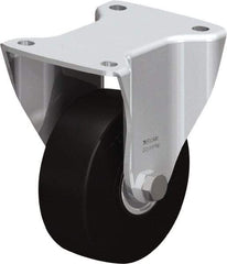 Blickle - 5" Diam x 1-31/32" Wide x 6-11/16" OAH Top Plate Mount Rigid Caster - Solid Rubber, 704 Lb Capacity, Ball Bearing, 5-1/2 x 4-3/8" Plate - Eagle Tool & Supply
