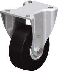 Blickle - 4" Diam x 1-37/64" Wide x 5-1/2" OAH Top Plate Mount Rigid Caster - Solid Rubber, 594 Lb Capacity, Ball Bearing, 3-15/16 x 3-3/8" Plate - Eagle Tool & Supply