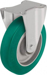 Blickle - 5" Diam x 1-31/32" Wide x 6-11/16" OAH Top Plate Mount Rigid Caster - Polyurethane-Elastomer Blickle Softhane, 990 Lb Capacity, Ball Bearing, 5-1/2 x 4-3/8" Plate - Eagle Tool & Supply