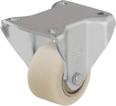 Blickle - 3" Diam x 1-37/64" Wide x 4-23/32" OAH Top Plate Mount Rigid Caster - Impact-Resistant Cast Nylon, 1,540 Lb Capacity, Ball Bearing, 3-15/16 x 3-3/8" Plate - Eagle Tool & Supply