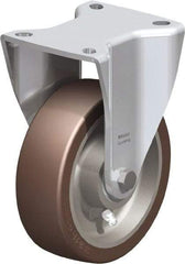 Blickle - 5" Diam x 1-37/64" Wide x 7-1/2" OAH Top Plate Mount Rigid Caster - Polyurethane-Elastomer Blickle Softhane, 1,100 Lb Capacity, Ball Bearing, 5-1/2 x 4-3/8" Plate - Eagle Tool & Supply