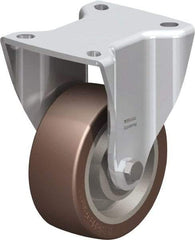 Blickle - 4" Diam x 1-37/64" Wide x 5-1/2" OAH Top Plate Mount Rigid Caster - Polyurethane-Elastomer Blickle Softhane, 880 Lb Capacity, Ball Bearing, 3-15/16 x 3-3/8" Plate - Eagle Tool & Supply
