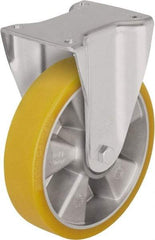 Blickle - 4" Diam x 1-37/64" Wide x 8-1/2" OAH Top Plate Mount Rigid Caster - Polyurethane-Elastomer Blickle Softhane, 770 Lb Capacity, Ball Bearing, 5-1/2 x 4-3/8" Plate - Eagle Tool & Supply