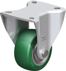 Blickle - 3" Diam x 1-37/64" Wide x 4-23/32" OAH Top Plate Mount Rigid Caster - Polyurethane-Elastomer Blickle Softhane, 506 Lb Capacity, Ball Bearing, 3-15/16 x 3-3/8" Plate - Eagle Tool & Supply