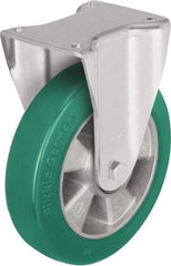 Blickle - 6" Diam x 2-1/8" Wide x 7-3/4" OAH Top Plate Mount Rigid Caster - Polyurethane-Elastomer Blickle Softhane, 1,100 Lb Capacity, Ball Bearing, 5-1/2 x 4-3/8" Plate - Eagle Tool & Supply