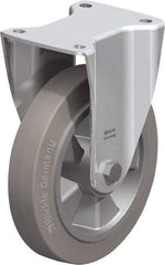 Blickle - 8" Diam x 1-31/32" Wide x 9-41/64" OAH Top Plate Mount Rigid Caster - Solid Rubber, 1,100 Lb Capacity, Ball Bearing, 5-1/2 x 4-3/8" Plate - Eagle Tool & Supply