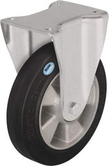 Blickle - 8" Diam x 1-31/32" Wide x 9-41/64" OAH Top Plate Mount Rigid Caster - Solid Rubber, 1,100 Lb Capacity, Ball Bearing, 5-1/2 x 4-3/8" Plate - Eagle Tool & Supply