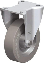 Blickle - 5" Diam x 1-37/64" Wide x 6-1/2" OAH Top Plate Mount Rigid Caster - Solid Rubber, 550 Lb Capacity, Ball Bearing, 3-15/16 x 3-3/8" Plate - Eagle Tool & Supply