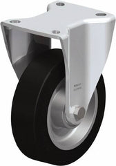 Blickle - 5" Diam x 1-37/64" Wide x 6-1/2" OAH Top Plate Mount Rigid Caster - Solid Rubber, 550 Lb Capacity, Ball Bearing, 3-15/16 x 3-3/8" Plate - Eagle Tool & Supply