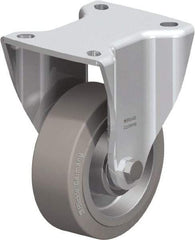 Blickle - 4" Diam x 1-37/64" Wide x 5-1/2" OAH Top Plate Mount Rigid Caster - Solid Rubber, 440 Lb Capacity, Ball Bearing, 3-15/16 x 3-3/8" Plate - Eagle Tool & Supply