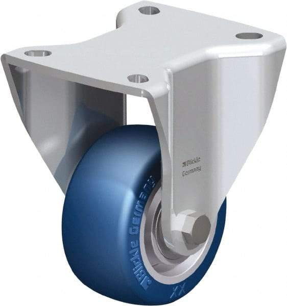 Blickle - 3" Diam x 1-37/64" Wide x 4-23/32" OAH Top Plate Mount Rigid Caster - Polyurethane-Elastomer Blickle Besthane, 506 Lb Capacity, Ball Bearing, 3-15/16 x 3-3/8" Plate - Eagle Tool & Supply