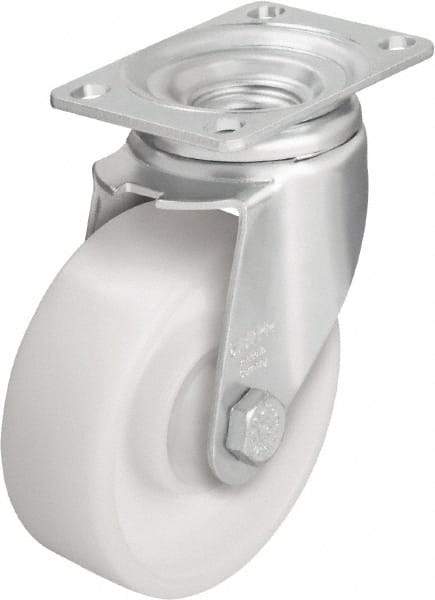 Blickle - 5" Diam x 1-9/16" Wide x 6-1/8" OAH Top Plate Mount Swivel Caster - Impact-Resistant Nylon, 400 Lb Capacity, Ball Bearing, 3-5/8 x 2-1/2" Plate - Eagle Tool & Supply