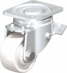 Blickle - 3" Diam x 1-29/64" Wide x 4-23/32" OAH Top Plate Mount Swivel Caster with Brake - Impact-Resistant Nylon, 770 Lb Capacity, Ball Bearing, 3-15/16 x 3-3/8" Plate - Eagle Tool & Supply