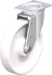 Blickle - 10" Diam x 1-31/32" Wide x 11-39/64" OAH Top Plate Mount Swivel Caster - Impact-Resistant Nylon, 1,980 Lb Capacity, Ball Bearing, 5-1/2 x 4-3/8" Plate - Eagle Tool & Supply