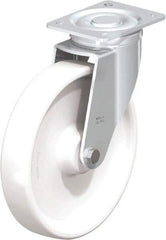 Blickle - 10" Diam x 1-31/32" Wide x 11-39/64" OAH Top Plate Mount Swivel Caster - Impact-Resistant Nylon, 1,980 Lb Capacity, Plain Bore Bearing, 5-1/2 x 4-3/8" Plate - Eagle Tool & Supply