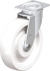 Blickle - 10" Diam x 2-9/16" Wide x 11-39/64" OAH Top Plate Mount Swivel Caster - Impact-Resistant Nylon, 1,980 Lb Capacity, Ball Bearing, 5-1/2 x 4-3/8" Plate - Eagle Tool & Supply