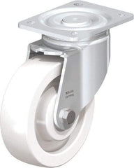Blickle - 6-1/2" Diam x 1-31/32" Wide x 7-3/4" OAH Top Plate Mount Swivel Caster - Impact-Resistant Nylon, 1,870 Lb Capacity, Ball Bearing, 5-1/2 x 4-3/8" Plate - Eagle Tool & Supply