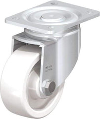 Blickle - 5" Diam x 1-31/32" Wide x 6-11/16" OAH Top Plate Mount Swivel Caster - Impact-Resistant Nylon, 1,650 Lb Capacity, Plain Bore Bearing, 5-1/2 x 4-3/8" Plate - Eagle Tool & Supply