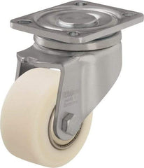 Blickle - 3" Diam x 1-37/64" Wide x 4-23/32" OAH Top Plate Mount Swivel Caster - Impact-Resistant Cast Nylon, 1,540 Lb Capacity, Ball Bearing, 3-15/16 x 3-3/8" Plate - Eagle Tool & Supply