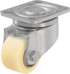 Blickle - 2-1/2" Diam x 1-37/64" Wide x 3-13/16" OAH Top Plate Mount Swivel Caster - Impact-Resistant Cast Nylon, 1,430 Lb Capacity, Ball Bearing, 3-15/16 x 3-3/8" Plate - Eagle Tool & Supply