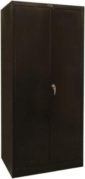 Hallowell - 1 Shelf Wardrobe Storage Cabinet - Steel, 36" Wide x 24" Deep x 78" High, Black - Eagle Tool & Supply