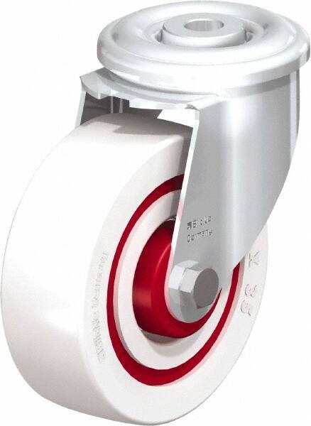 Blickle - 4" Diam x 1-3/8" Wide x 4-59/64" OAH Hollow Kingpin Mount Swivel Caster - Impact-Resistant Nylon, 330 Lb Capacity, Roller Bearing, Hollow Kingpin Stem - Eagle Tool & Supply
