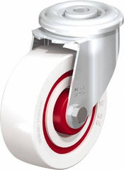 Blickle - 4" Diam x 1-3/8" Wide x 4-59/64" OAH Hollow Kingpin Mount Swivel Caster - Impact-Resistant Nylon, 330 Lb Capacity, Roller Bearing, Hollow Kingpin Stem - Eagle Tool & Supply