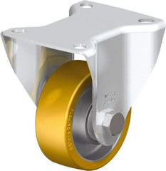 Blickle - 3" Diam x 1-3/16" Wide x 4-21/64" OAH Top Plate Mount Rigid Caster - Polyurethane-Elastomer Blickle Softhane, 396 Lb Capacity, Ball Bearing, 3-15/16 x 3-3/8" Plate - Eagle Tool & Supply