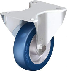 Blickle - 5" Diam x 1-9/16" Wide x 6-7/64" OAH Top Plate Mount Rigid Caster - Polyurethane-Elastomer Blickle Softhane, 770 Lb Capacity, Ball Bearing, 5-1/2 x 4-3/8" Plate - Eagle Tool & Supply