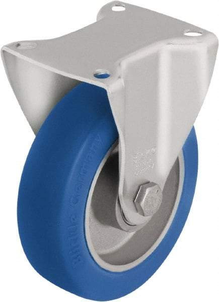 Blickle - 3" Diam x 1-9/16" Wide x 4-21/64" OAH Top Plate Mount Rigid Caster - Polyurethane-Elastomer Blickle Softhane, 528 Lb Capacity, Ball Bearing, 3-15/16 x 3-3/8" Plate - Eagle Tool & Supply