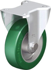 Blickle - 5" Diam x 1-9/16" Wide x 6-7/64" OAH Top Plate Mount Rigid Caster - Polyurethane-Elastomer Blickle Softhane, 770 Lb Capacity, Ball Bearing, 3-15/16 x 3-3/8" Plate - Eagle Tool & Supply